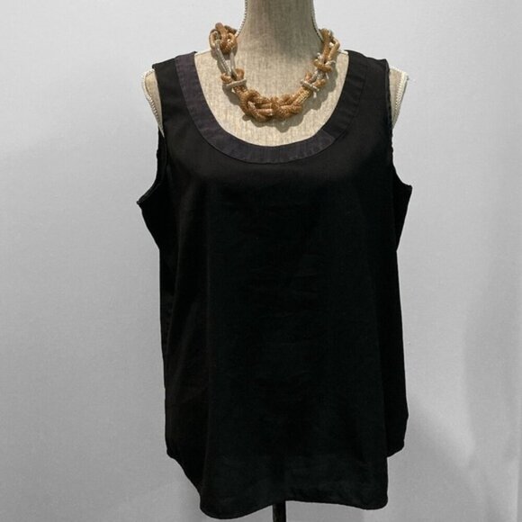 Annie Klein Black Relax Fit Tank Top SZ Large​​​​​​​ - Picture 5 of 11